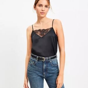 LOFT Black Lace Detail Camisole NWT
